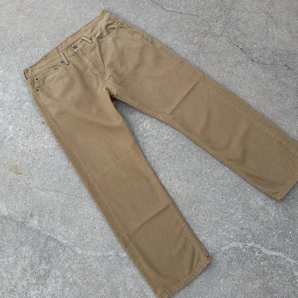 Levi's 505 Men's 36x30 Light Brown Straight Leg Jeans Regular Fit Caraway Twill